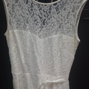 Betsy & Adam Ivory Floral Lace Dress